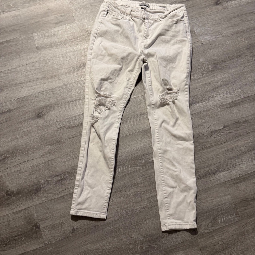 Judy Blue Womens White Skinny Jeans High Rise Stretch Denim Pants